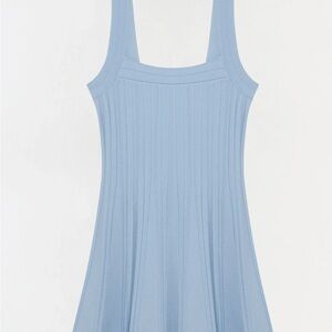 Jonathan Simkhai Light Blue Ribbed Knit Tank Dress